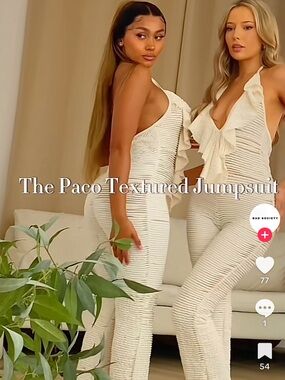 Bad Society Paco Textured Jumpsuit in Cream
